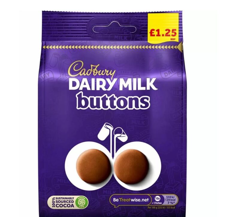 Cadbury Dairy Milk Giant Buttons Bag 95g £1.25 PMP x 10 | Sweets Shop UK